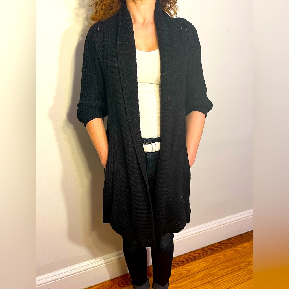 Long Black Sweater Cardigan by Guess